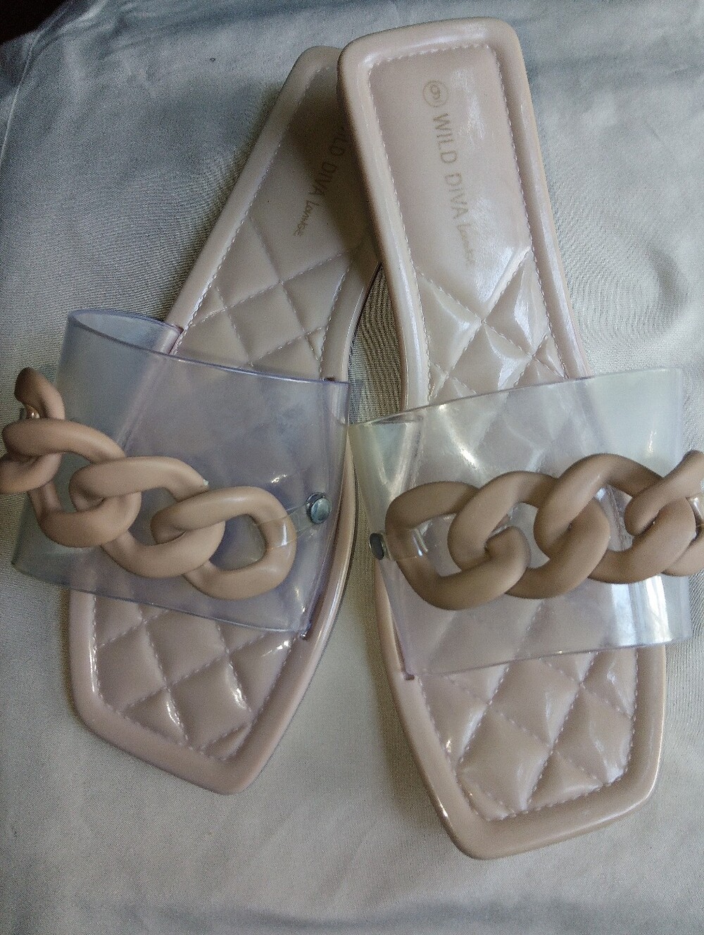 Clear And Tan Sandals
